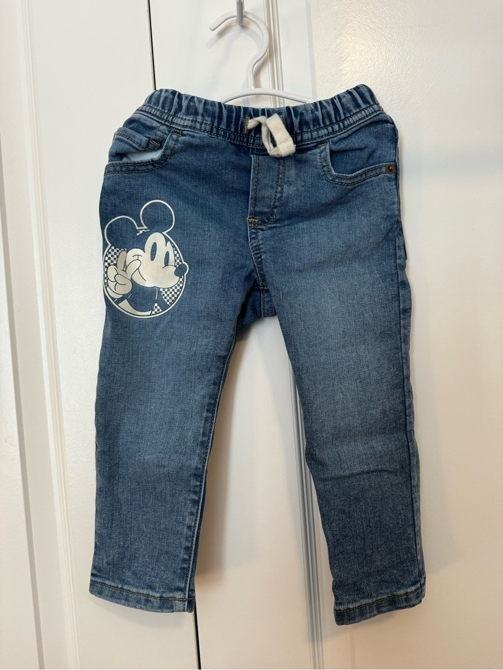 Baby Gap Disney Blue Denim Mickey Mouse Jogger Jeans